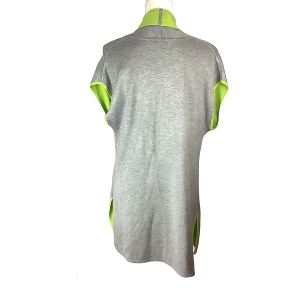 OST Knit Gray Green Open Front Long Oversize Sweater Vest Women's Size S Small - Picture 4 of 16